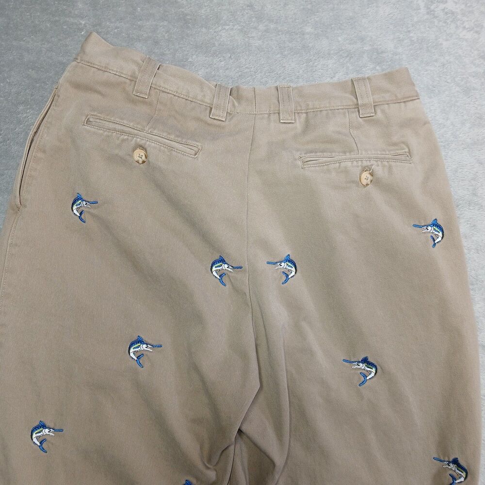Berle 36x31 Mens Khaki Critter Pants Marlin Fish Embroidered Old Money Prep 36 - Picture 7 of 15